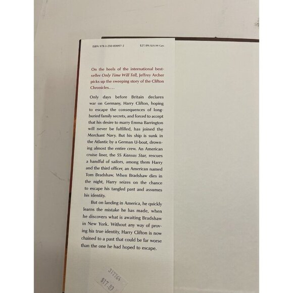 The Sins of the Father by Jeffrey Archer – G+ Clifton Book Two, DJ - Picture 2 of 4